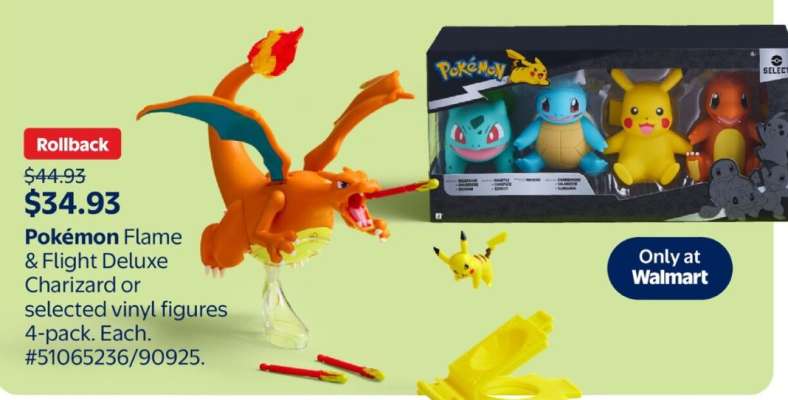 Pokémon Flame & Flight Deluxe Charizard or selected vinyl figures 4-pack