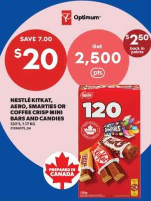 Nestlé KitKat, Aero, Smarties or Coffee Crisp Mini Bars and Candies