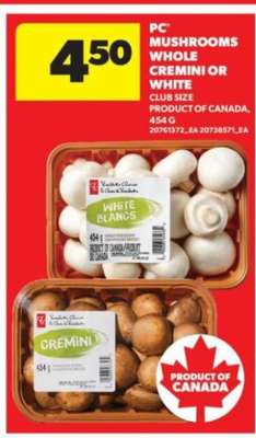 PC Mushrooms Whole Cremini or White