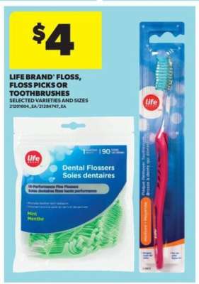 Life Brand Floss, Floss Picks or Toothbrushes