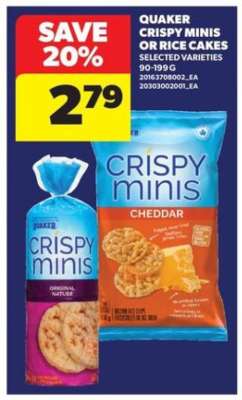 QUAKER CRISPY MINIS or RICE CAKES