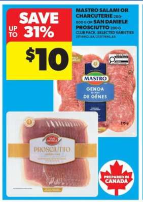 Mastro Salami or Charcuterie / San Daniele Prosciutto