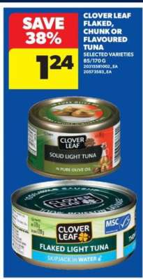 Clover Leaf Flaked, Chunk or Flavoured Tuna