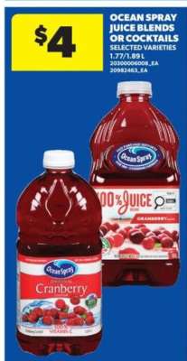 Ocean Spray Juice Blends or Cocktails