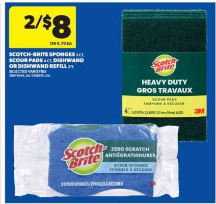 Scotch-Brite Sponges, Scour Pads, Dishwand or Dishwand Refill