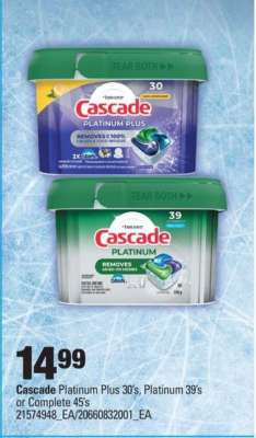 Cascade Platinum Plus 30's, Platinum 39's or Complete 45's