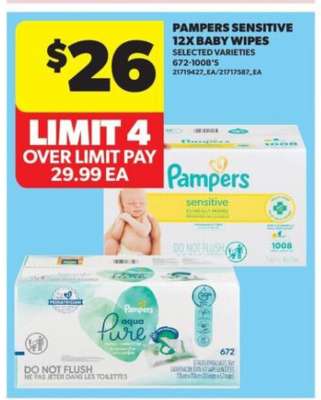 Pampers Sensitive 12x Baby Wipes