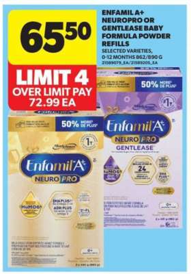 Enfamil A+ NeuroPro or Gentlease Baby Formula Powder Refills