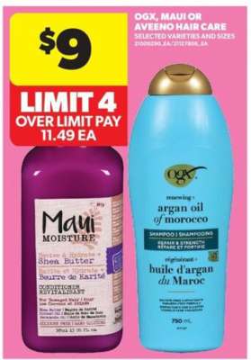 OGX, Maui or Aveeno Hair Care