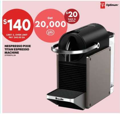 Nespresso Pixie Titan Espresso Machine