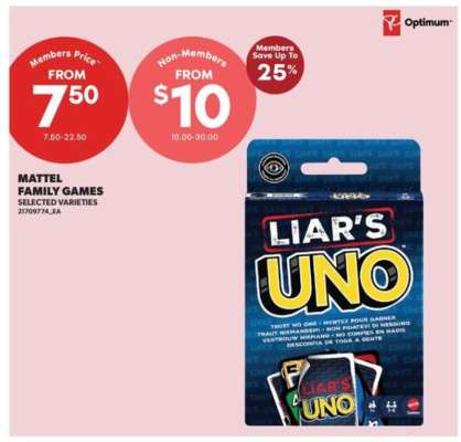 Mattel Family Games - Liar's UNO