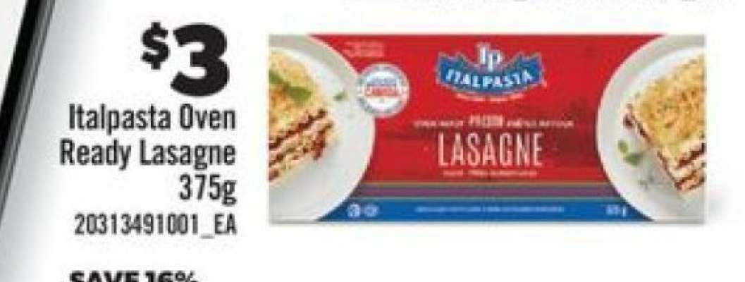 Italpasta Oven Ready Lasagne