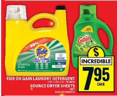 TIDE OR GAIN LAUNDRY DETERGENT