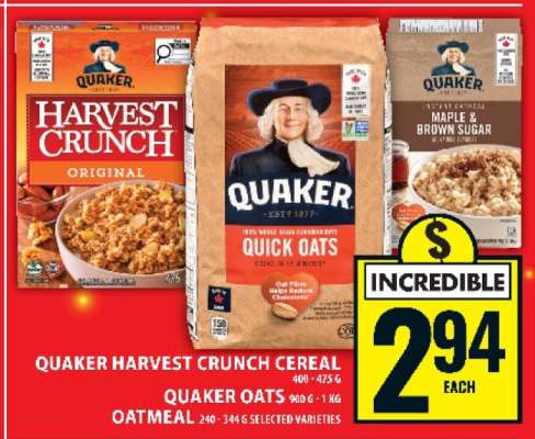 QUAKER HARVEST CRUNCH CEREAL