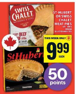 ST-HUBERT OR SWISS CHALET MEAT PIES
