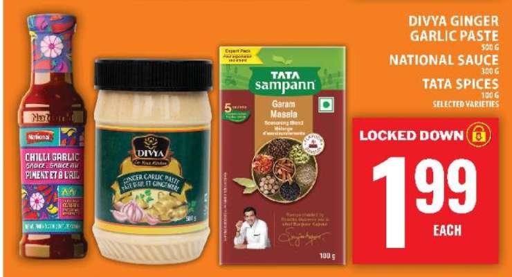 Divya Ginger Garlic Paste, National Sauce, Tata Spices