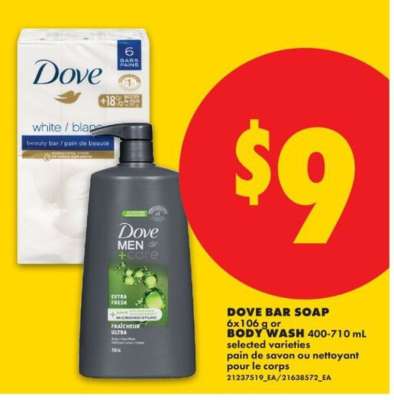 Dove Bar Soap or Bodywash