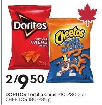 DORITOS Tortilla Chips or CHEETOS