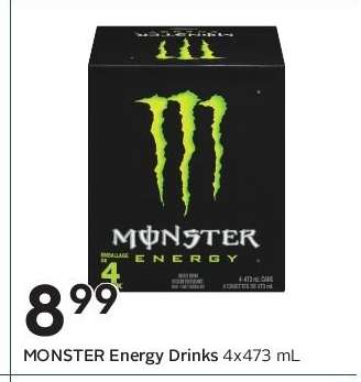 MONSTER ENERGY DRINKS, 4x473 mL