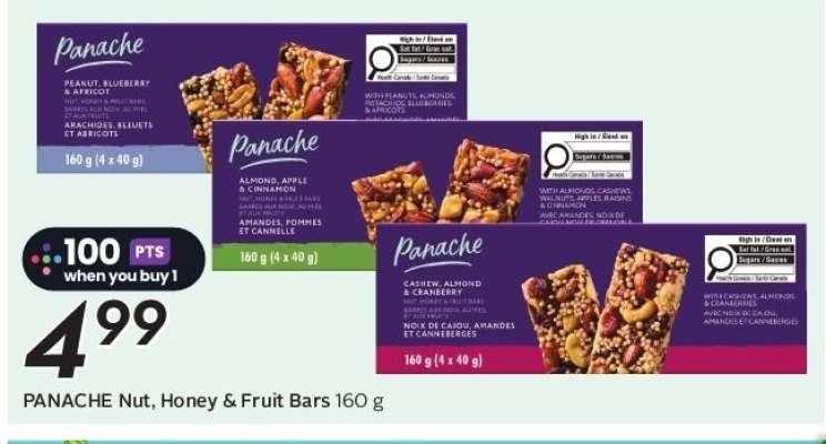 PANACHE Nut, Honey & Fruit Bars 160 g