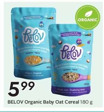 BELOV Organic Baby Oat Cereal 180 g