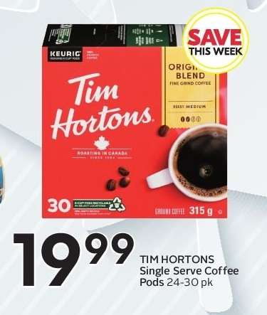 TIM HORTONS Single Serve Coffee Pods 24-30 pk