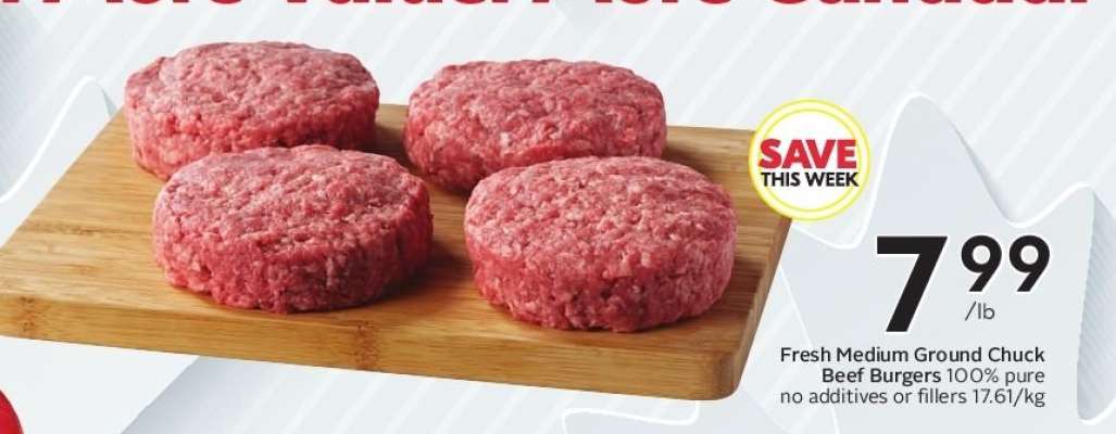 Fresh Medium Ground Chuck Beef Burgers