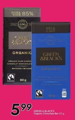 GREEN & BLACK'S Organic Chocolate Bar 90 g