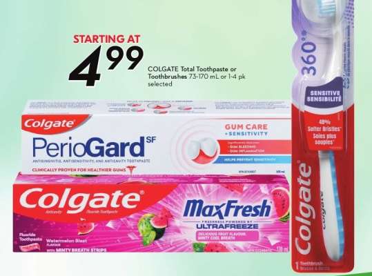 Colgate Total Toothpaste or Toothbrushes