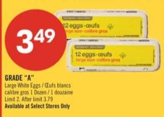 GRADE "A" LARGE WHITE EGGS