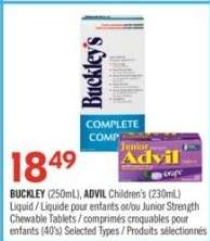 BUCKLEY (250mL), ADVIL Children's (230mL)