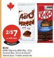 NESTLÉ KITKAT (99g) or AERO (95g - 105g)