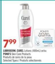 LUBRIDERM, CUREL Lotions (480mL) or/ou POND'S Skin Care Products