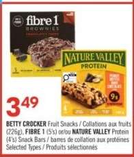BETTY CROCKER Fruit Snacks / Fibre 1 / NATURE VALLEY Protein