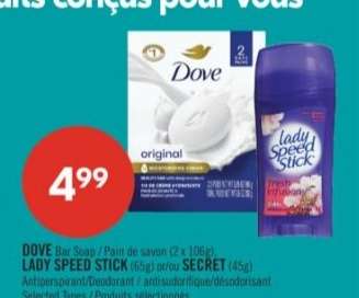 DOVE Bar Soap / LADY SPEED STICK / SECRET
