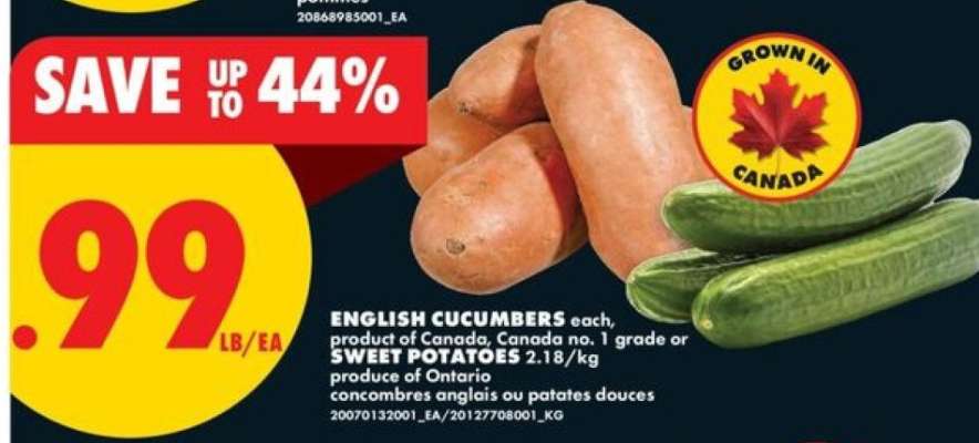 ENGLISH CUCUMBERS or SWEET POTATOES