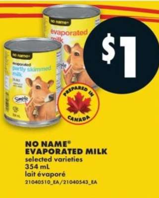 NO NAME EVAPORATED MILK