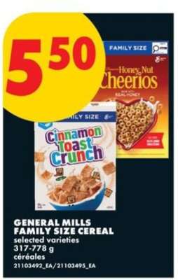 GENERAL MILLS FAMILY SIZE CEREAL