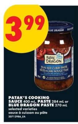 PATAK'S COOKING SAUCE or BLUE DRAGON PASTE