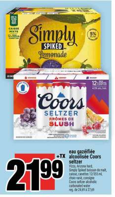 eau gazéifiée alcoolisée Coors Seltzer