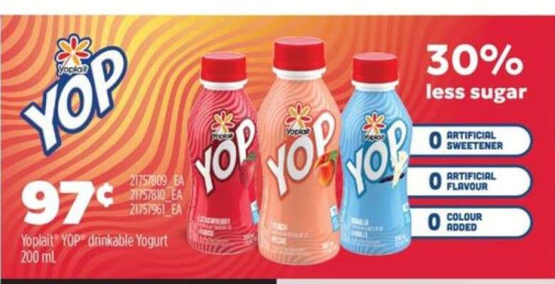Yoplait Yop Drinkable Yogurt
