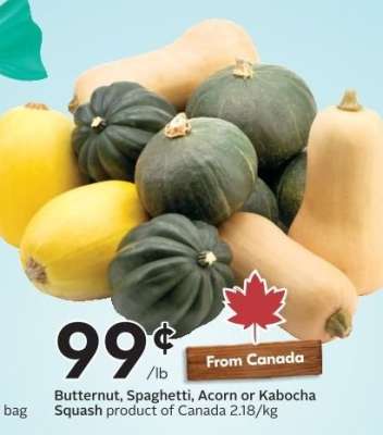 Butternut, Spaghetti, Acorn or Kabocha Squash