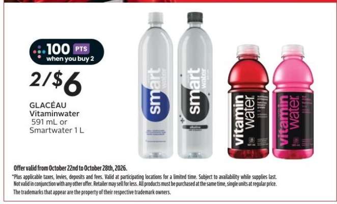 Glaceau Vitaminwater or Smartwater