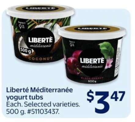 Liberté Méditerranée yogurt tubs