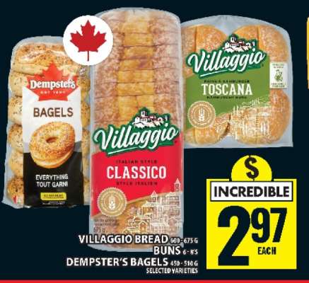 Villaggio Bread, Buns & Dempster's Bagels