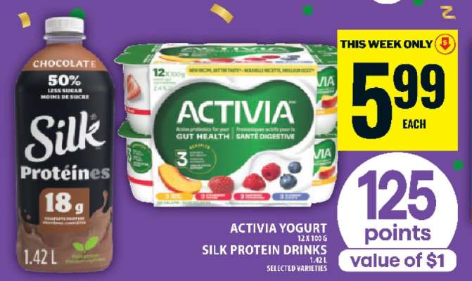 Activia Yogurt / Silk Protein Drinks