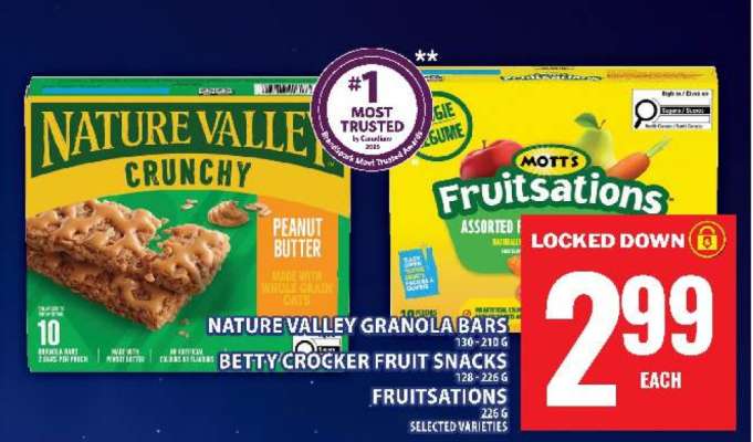 Nature Valley Granola Bars / Betty Crocker Fruit Snacks / Fruitsations