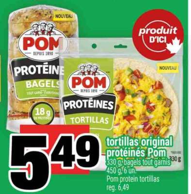 tortillas original protéines Pom