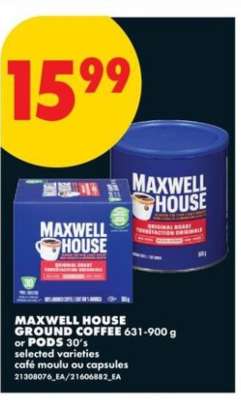Maxwell House Ground Coffee or Pods