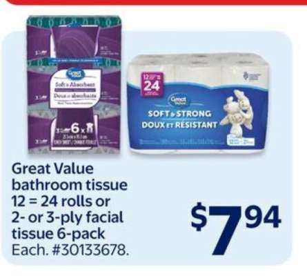 Great Value Bathroom Tissue
